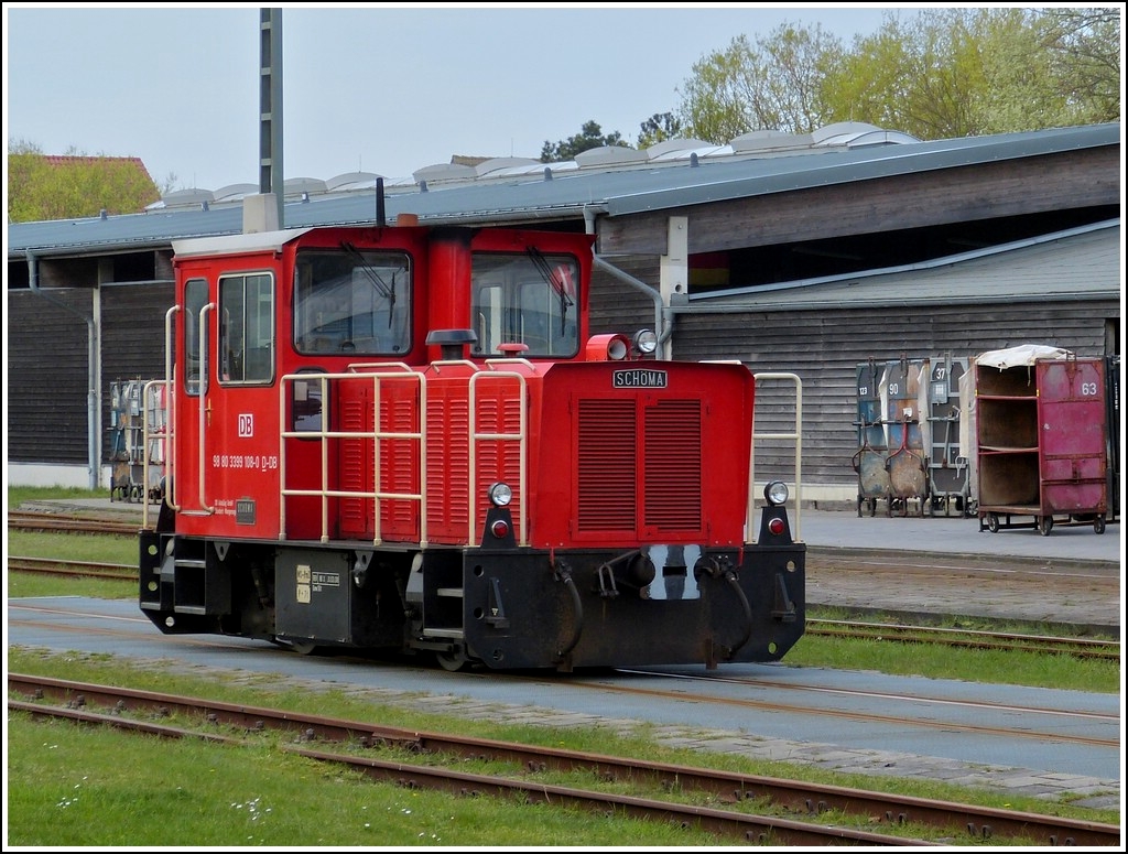 The narrow gauge (1000 mm) Diesel locomotive 399 108-0 is waiting for new tasks in Wangerooge on May 7th, 2012.