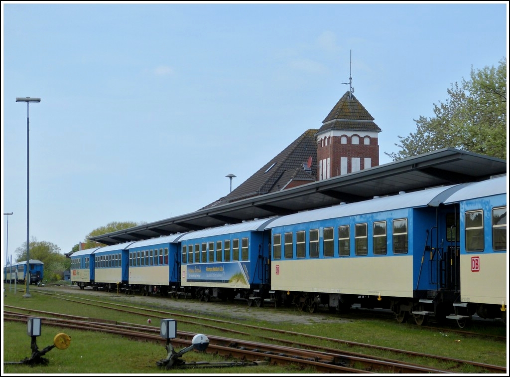 The nice wagons of the Wangerooger Inselbahn taken in Wangerooge on May 7th, 2012.