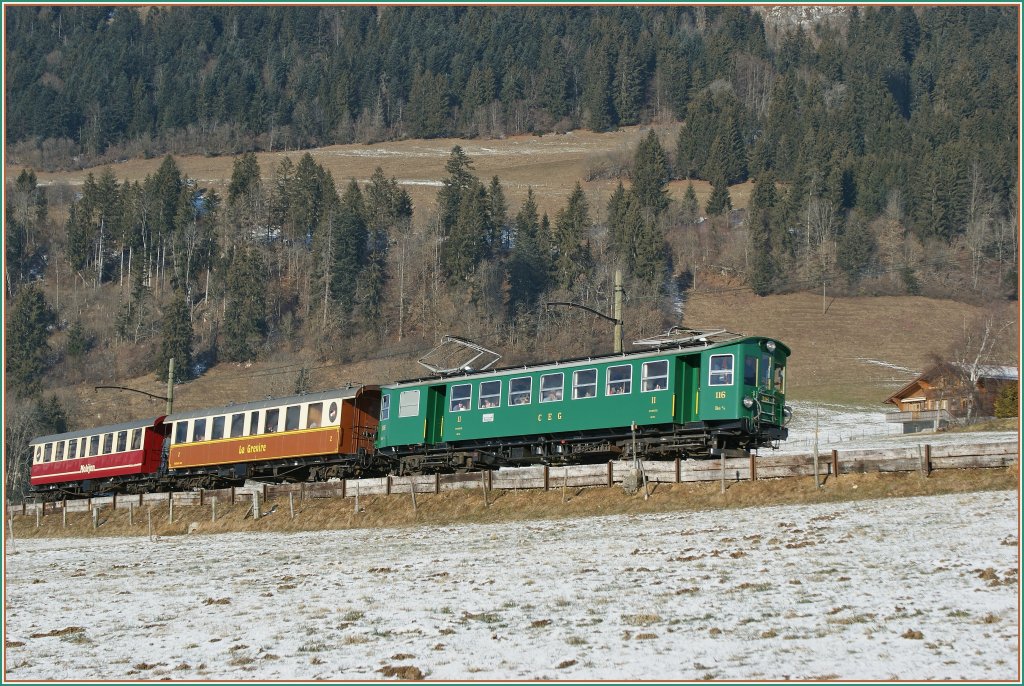 The old CEG/GFF/TPF be 4/4 116 with a special train by Chteau d'Oex. 
23.01.2011