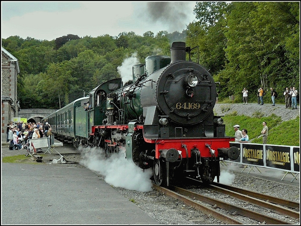 The P 8 steam engine 64.169 photographed at Spontin on August 14th, 2010.