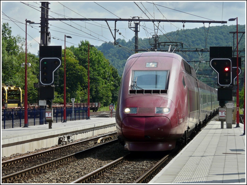 The PBKA Thalys 4344 is running through the station of Pepinster on July 12th, 2008.