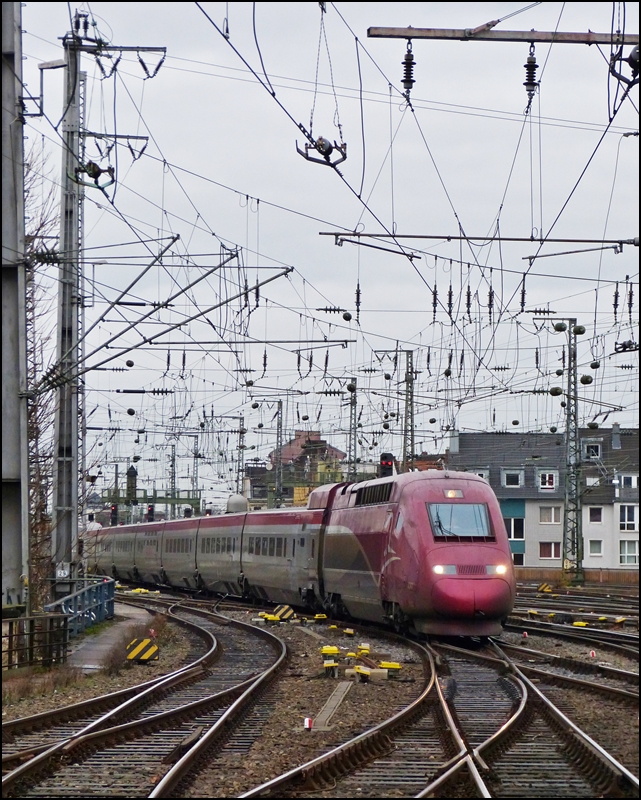 The PBKA Thalys N° 4341 is arriving in Cologne main station on December 22nd, 2012.