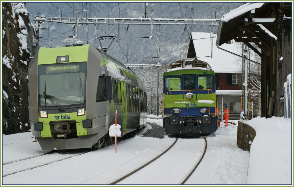 The RABe 535 105 in Lalden.
18. 02. 2009 