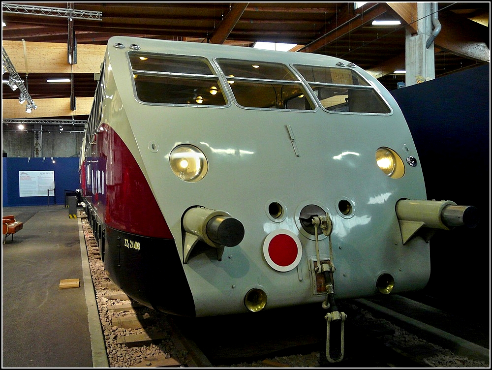 The railcar Bugatti  Prsidentiel  ZZy 24408 (1934) pictured at the museum Cit du Train in Mulhouse on June 19th, 2010.