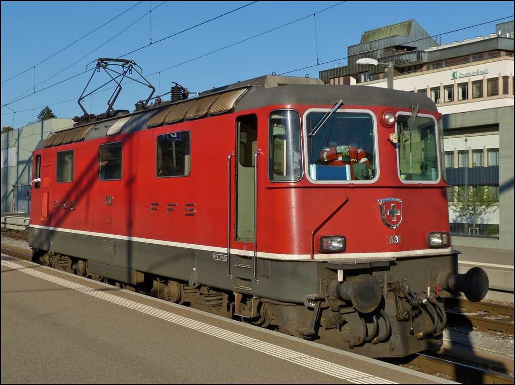 The Re 4/4 II 11132 pictured in Schaffhausen on September 16th, 2012.