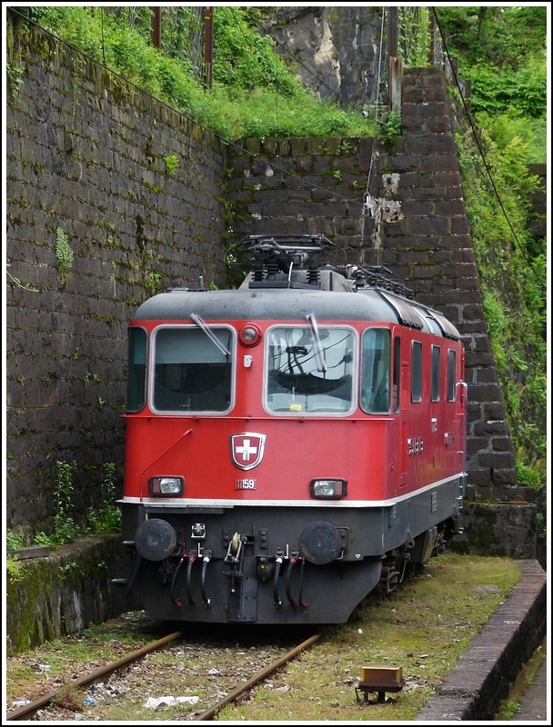 The Re 4/4 II 11159 photographed in Bellinzona on May 23rd, 2012.