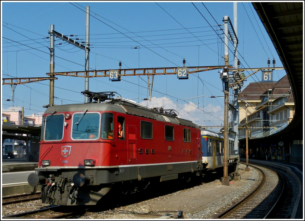 The Re 4/4 II 11195 pictured in Lausanne on May 29th, 2012.