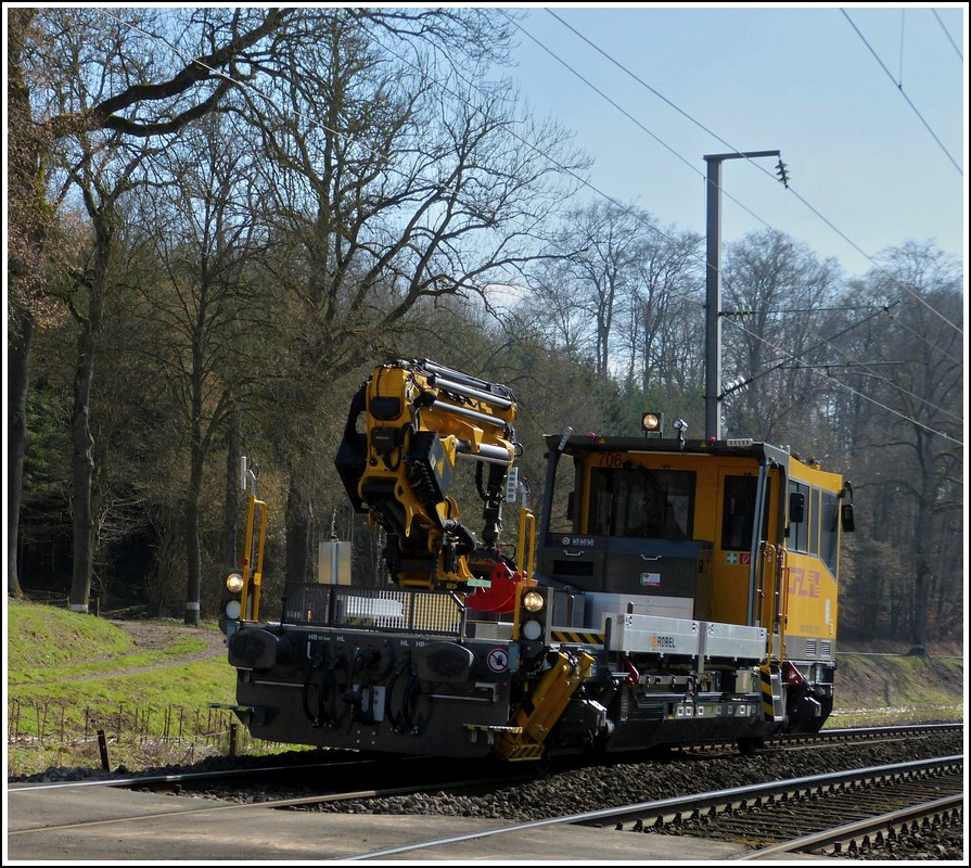 The ROBEL engine N° 706 is running between Colmar-Berg and Cruchten on March 9th, 2012.