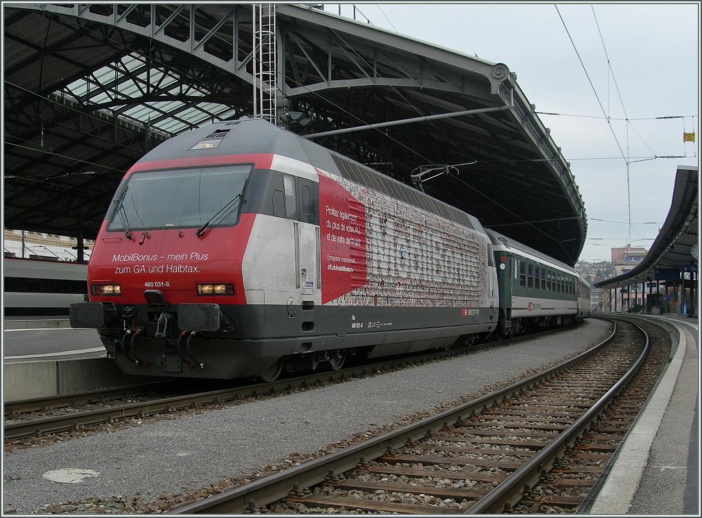 The SBB Re 460 031-8 in Lausanne. 
07.03.2013