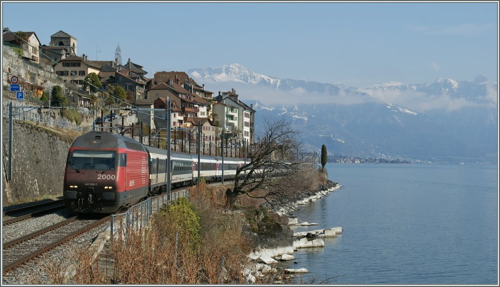 The SBB Re 460 55-7 wiht an IR by St Saphorin. 
20.03.2012