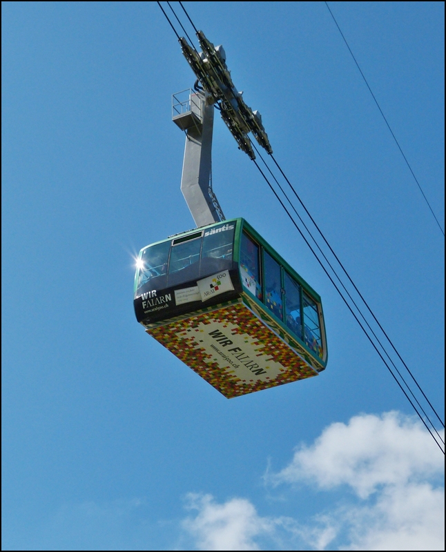 The Schwgalp-Sntis cableway photographed on September 14th, 2012.