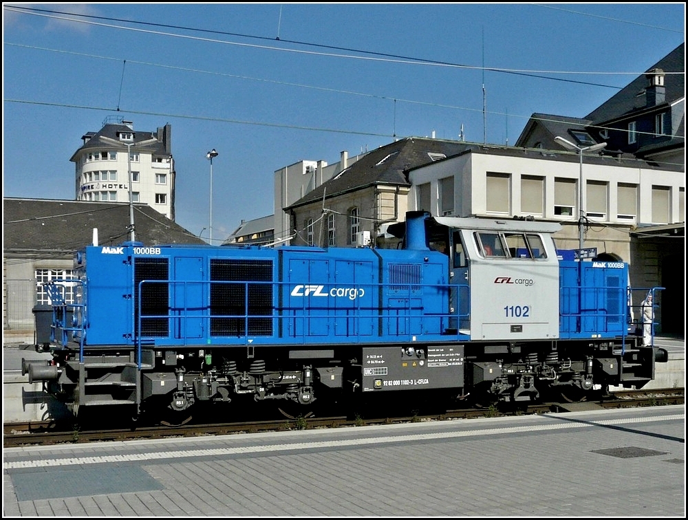 The shunter engine 1102 taken at the station of Luxembourg City on August 6th, 2010.