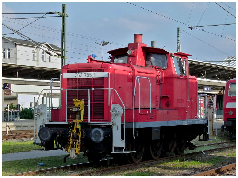 The shunter engine 362 755-1 taken at the main station in Rostock on September 24th. 2011.