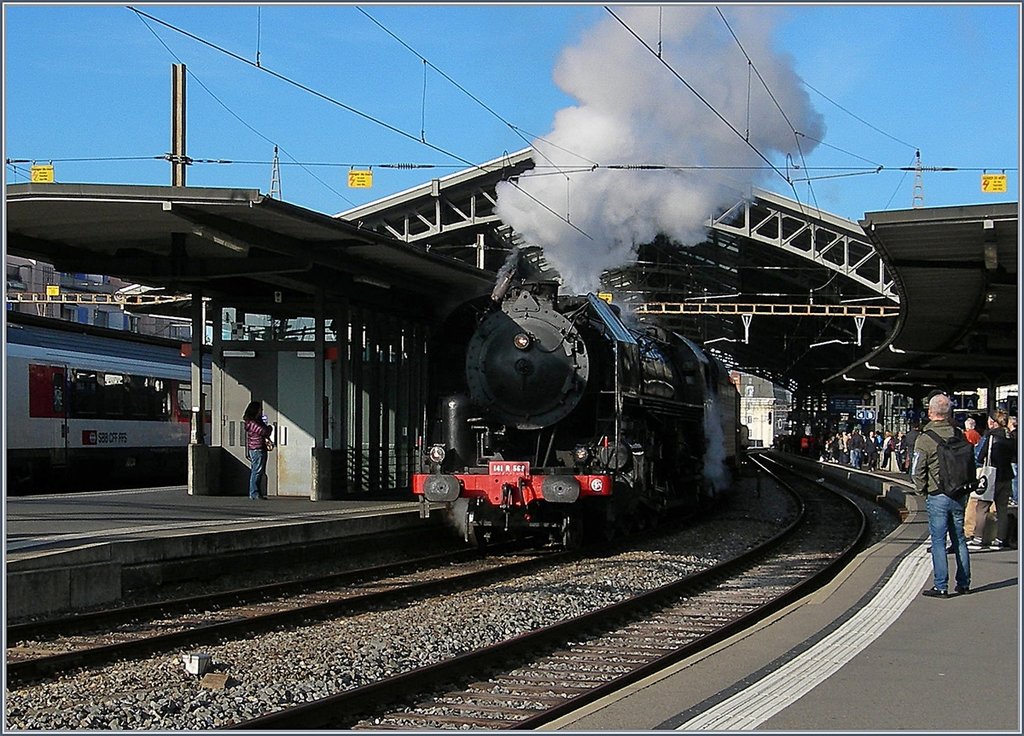 The SNCF 141 R 568 in Lausanne. 
28.10.2017