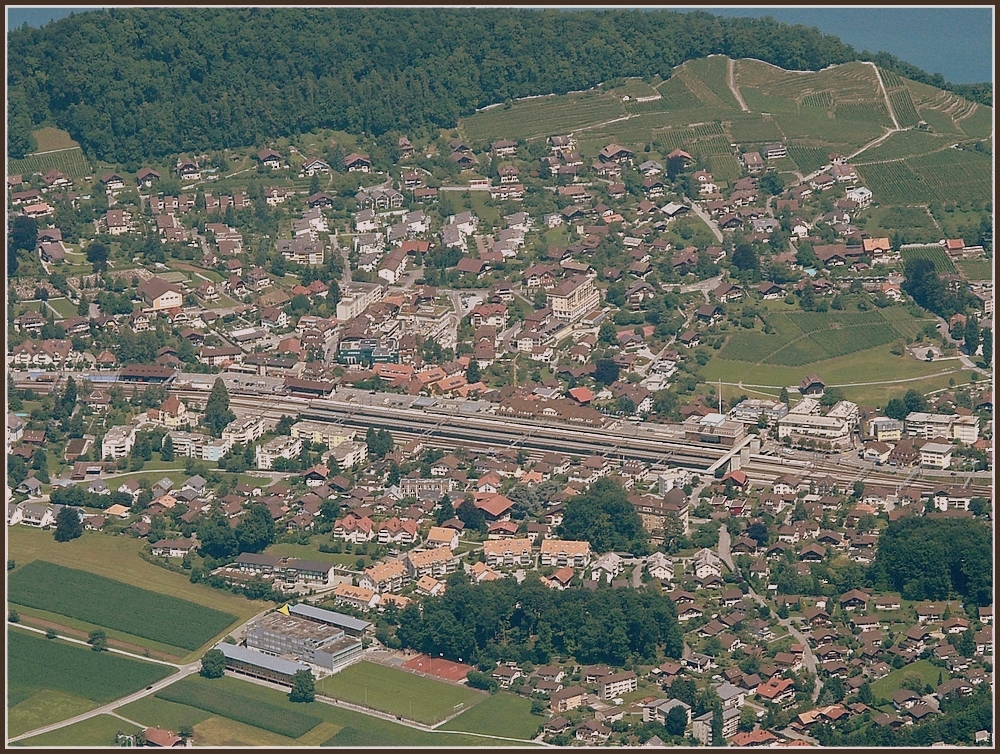 The station of Spiez pictured at Niesen Kulm on July 29th, 2008.