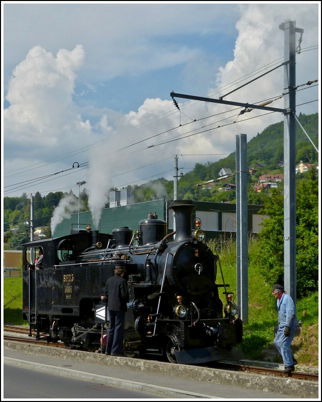 The steam engine B.F.D. N 3 photographed in Blonay on May 27th, 2012.