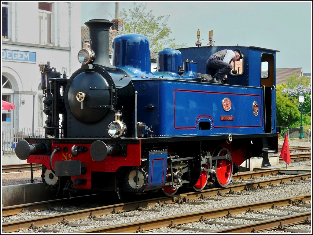 The steam engine N 5 La Meuse 0-6-0 T Bbert  Enkhuizen  photographed in Maldegem on May 1st, 2009.