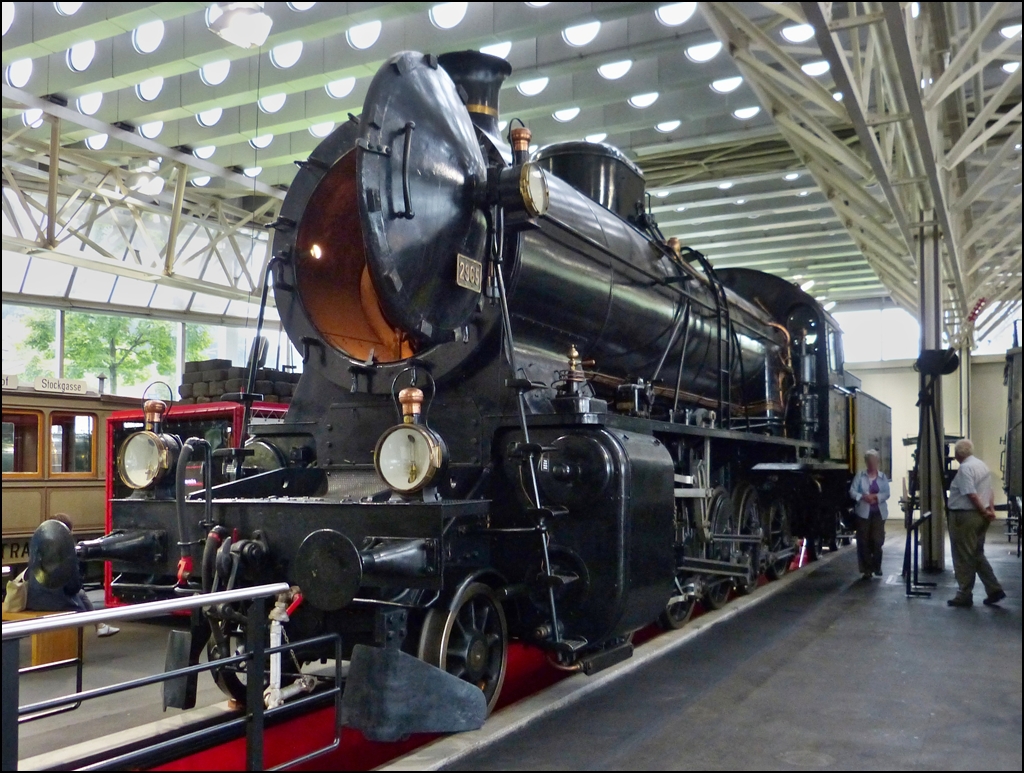 The steam locomotive C 5/6 2965 photographed in the museum of transport in Luzern on September 12th, 2012.
