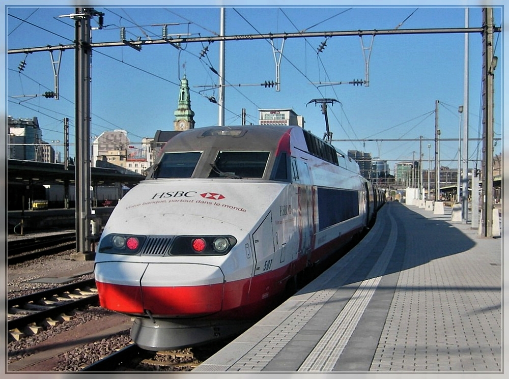 The TGV 507 with HSBC publicity pictured in Luxemburg City on October 14th, 2007. 