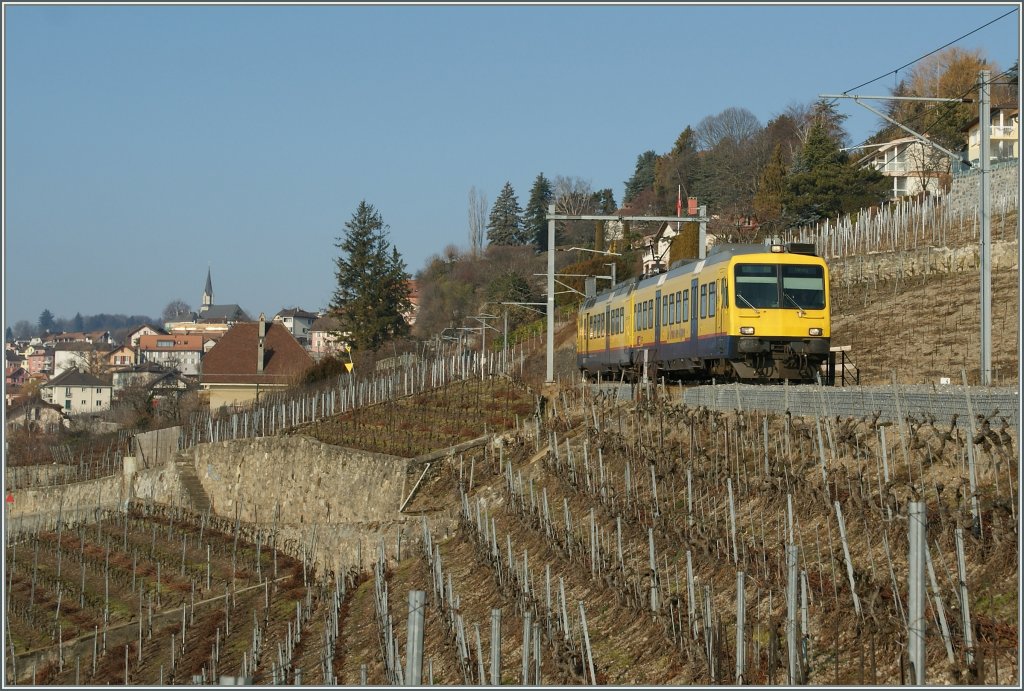 The Train des Vignes in the vineyard by Chexbres. 
24. 01. 2011