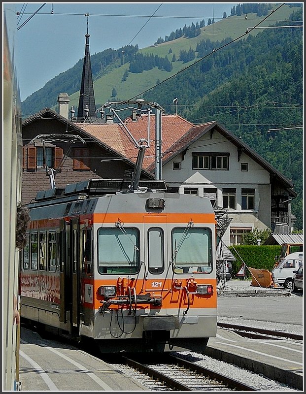 TPF (ex GFM) BDe 4/4 121 pictured at Montbovon on July 31st, 2008.