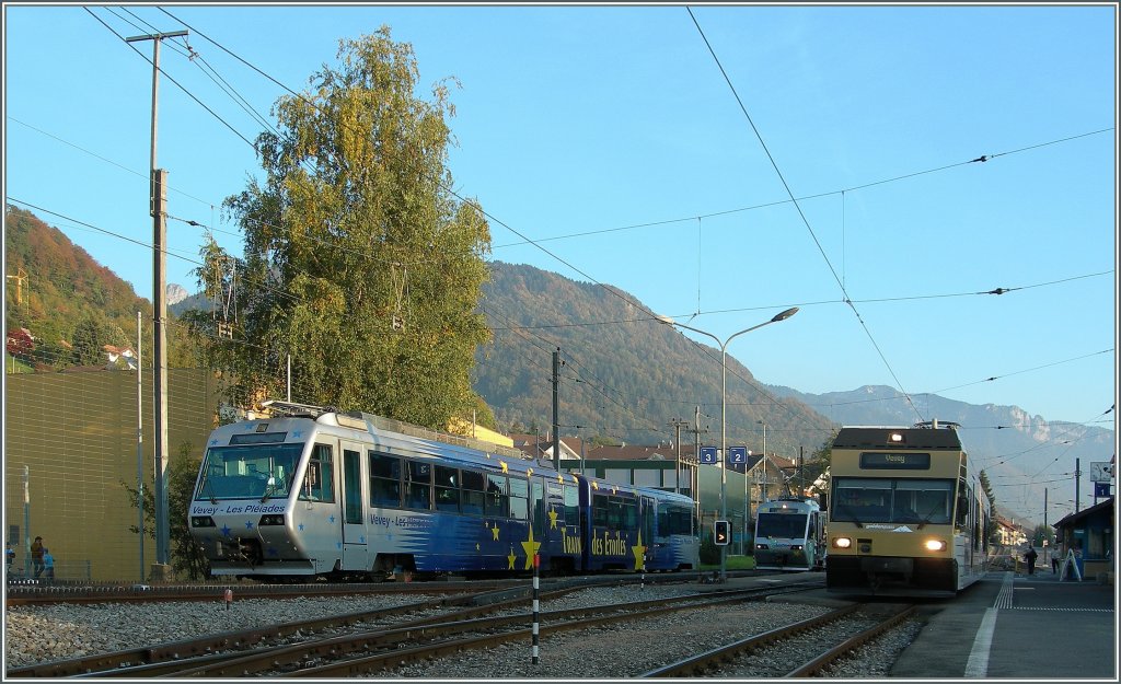  Train des Etoiles  and CEV GTW in Blonay. 
17.01.2012