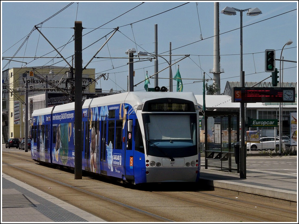 Tram N 1017 taken at the stop Landwehrplatz in Saarbrcken on May 29th, 2011.