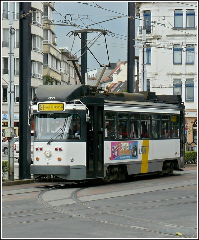 Tram N 6221 taken near the station Gent Sint Pieters on September 13th, 2008. 