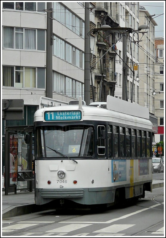 Tram N 7046 taken near the station Antwerpen Centraal on September 13th, 2008.