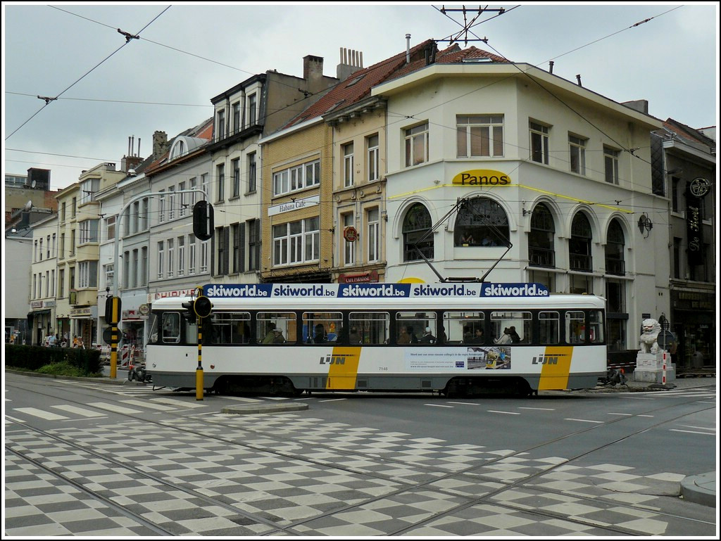 Tram N 7148 pictured near the station Antwerpen Centraal on September 13th, 2008.