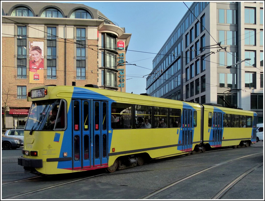Tram N° 7715 pictured near the station Bruxelles Midi on March 23rd, 2012.