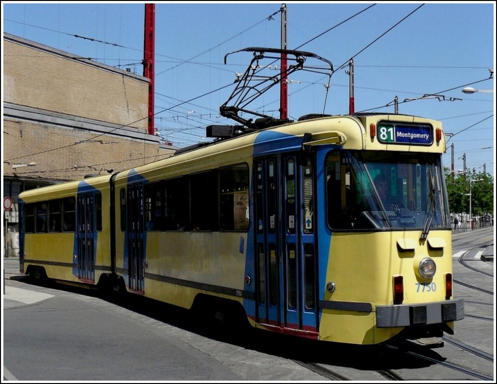 Tram N 7750 photographed near the station Bruxelles Midi on May 30th, 2009.