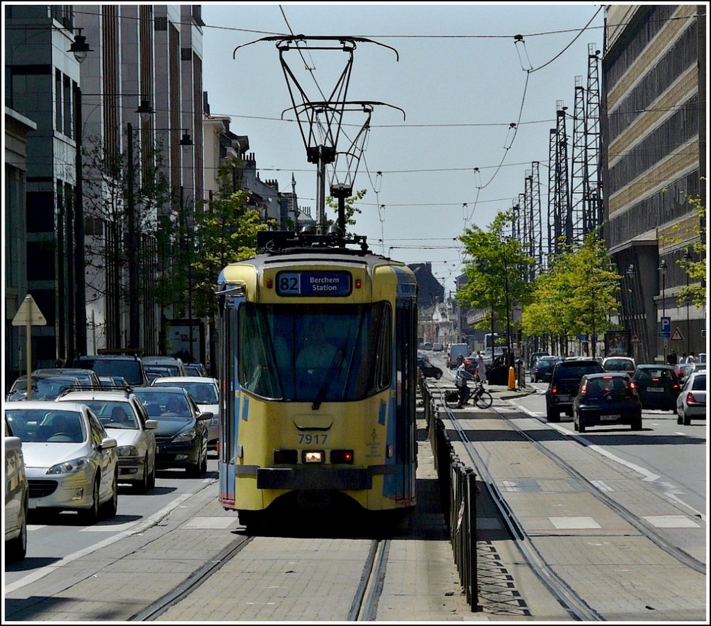 Tram N 7917 pictured near the station Bruxelles Midi on May 30th, 2009.