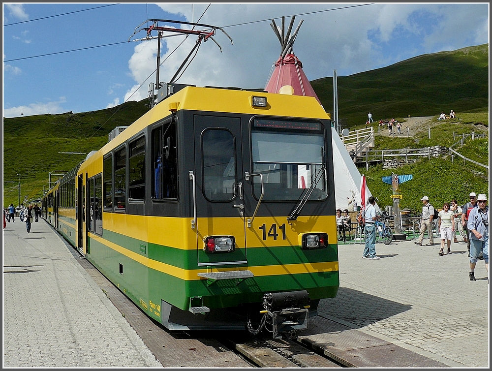 WAB Bhe 4/8 141 pictured at Kleine Scheidegg on July 30th, 2008.