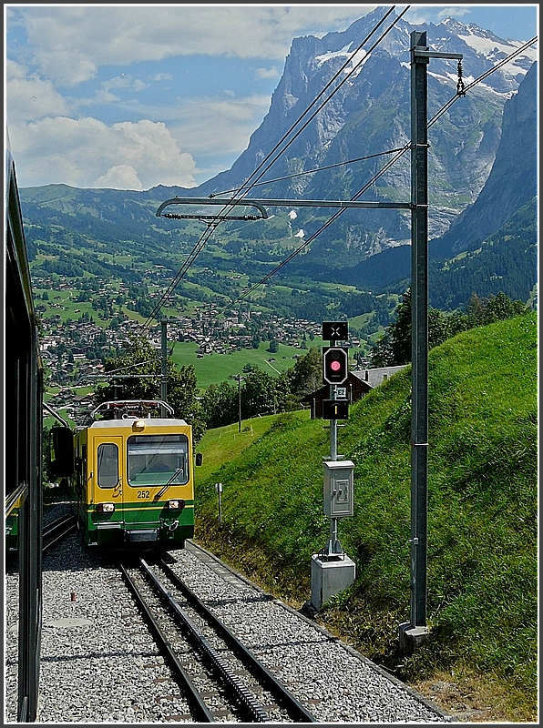 WAB Bhe 4/8 252 photographed between Grindelwald and Kleine Scheidegg on July 30th, 2008.  