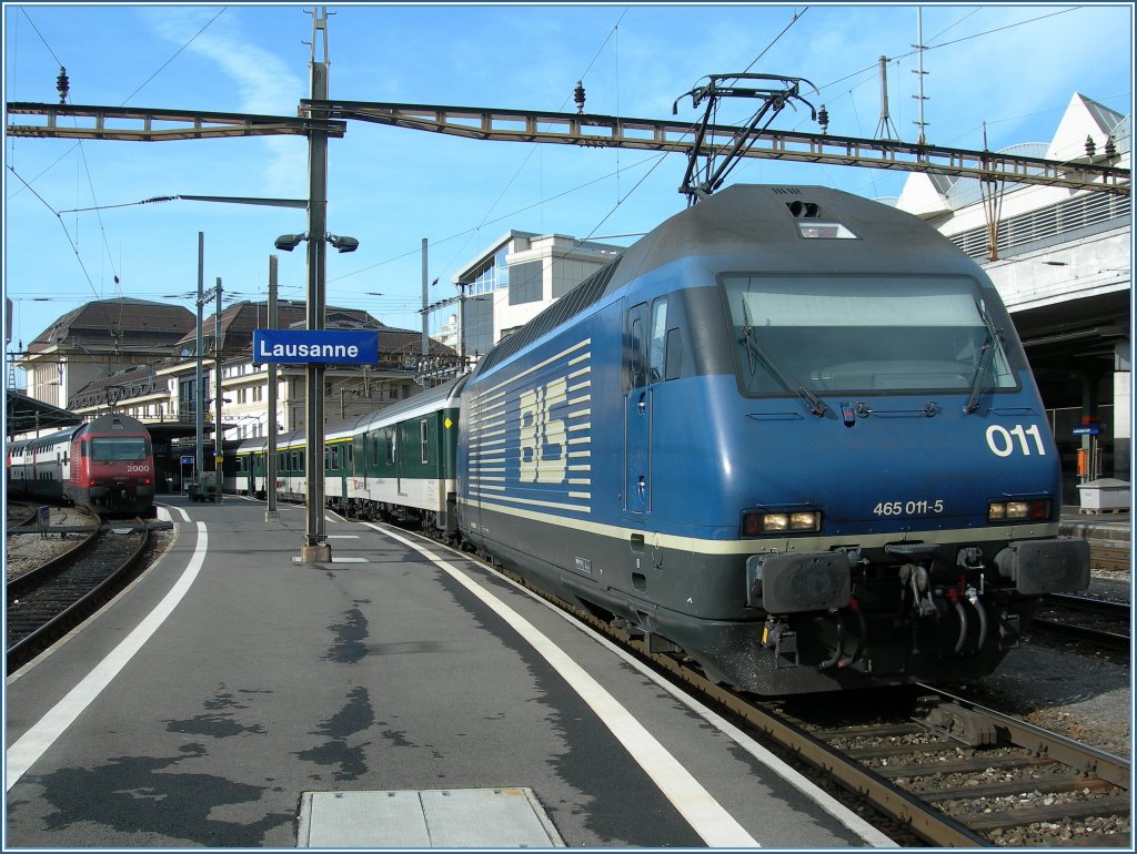 Years ago often, now really rear: A BLS Re465 on the Interregio service  Geneva - Birg. 
0902.2007