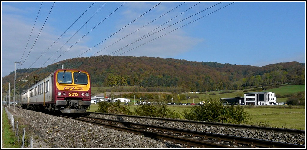 Z 2013 is running through the Alzette valley near Lintgen on October 24th, 2011.