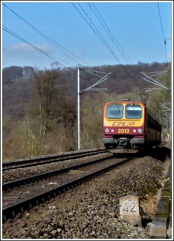 Z 2013 is runnung between Colmar-Berg and Cruchten on March 9th, 2012.