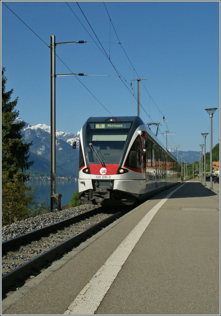  zb -local train Interlaken Ost - Meiringen by the stop in Niederried. 
05.06.2013