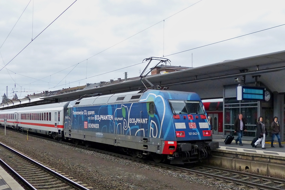 . 101 042-0 pictured in Koblenz main station on March 21st, 2014.