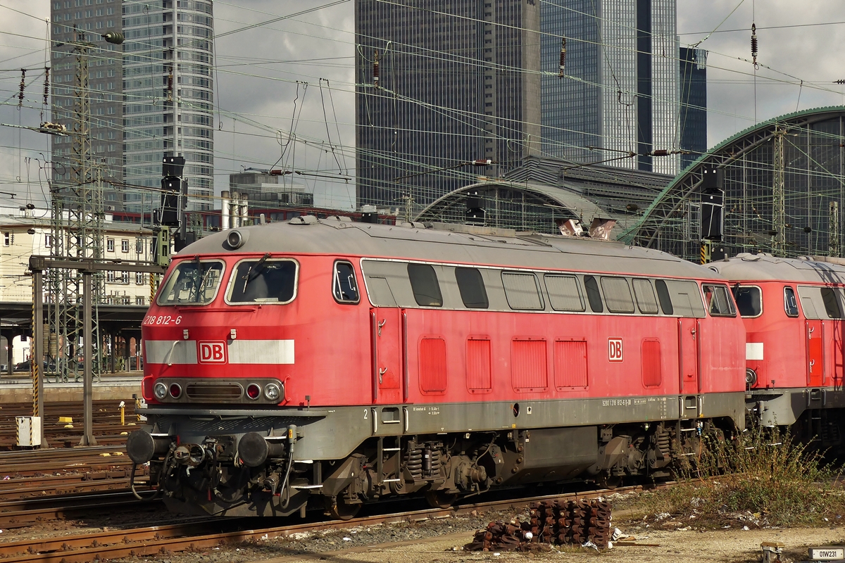 . 218 812-6 pictured in the main station of Frankfurt am Main on February 28th, 2015.