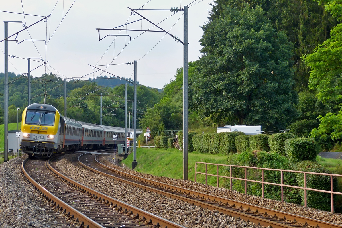 . 3014 is heading the IR 121 Liers - Luxembourg City in Enscherange on July 22nd, 2014.