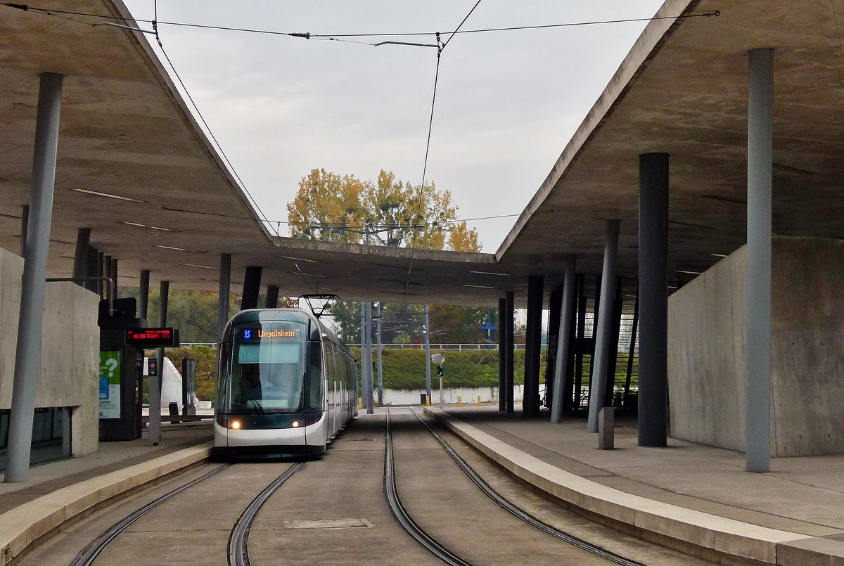 . A Alstom Citadis tram taken in Hoenheim Gare in Strasbourg on October 30th, 2011.