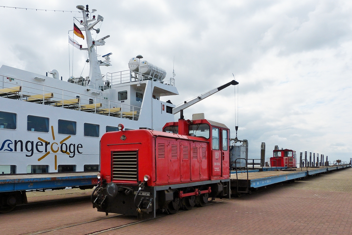 . A goods train of the Wangerooger Inselbahn pictured in Wangerooge on May 7th, 2012.