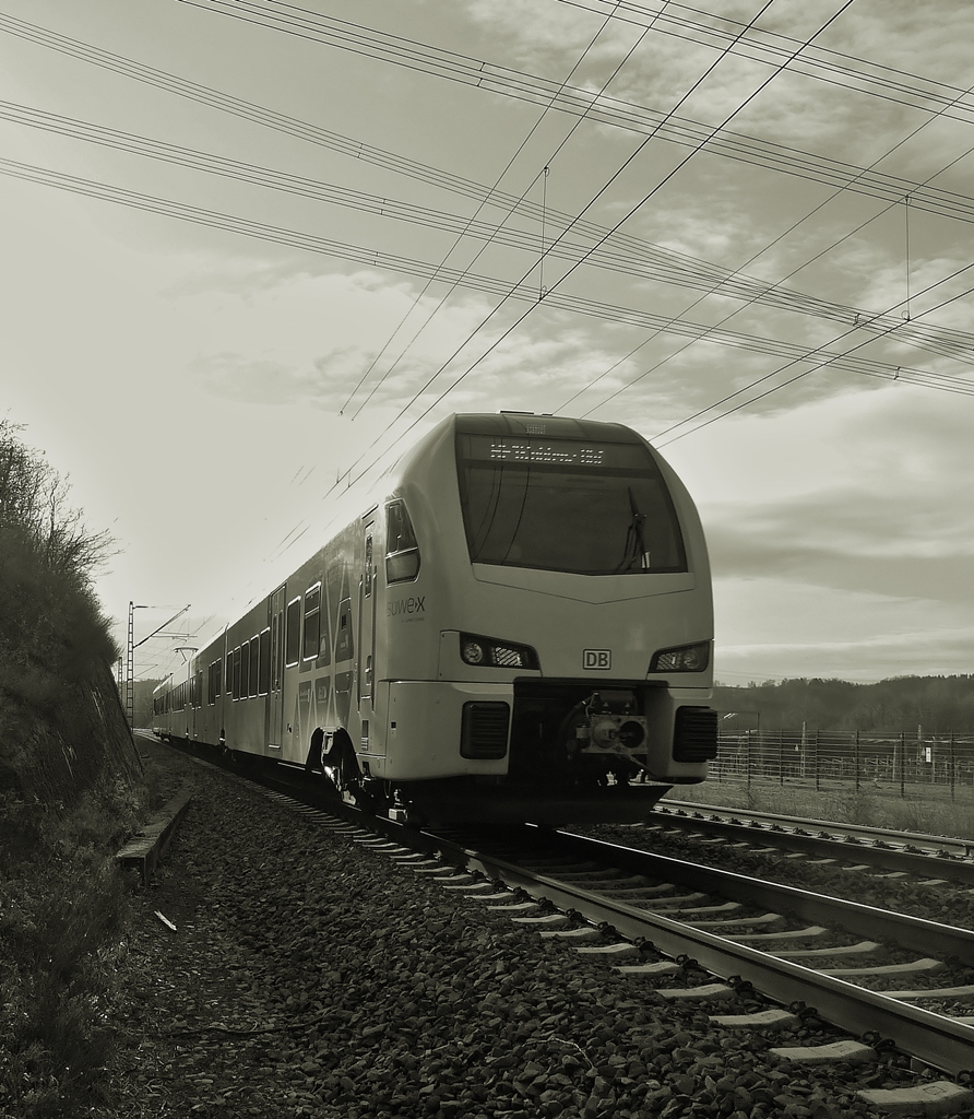 . A RE 1 to Koblenz main station pictured near Ensdorf on December 20th, 2014.