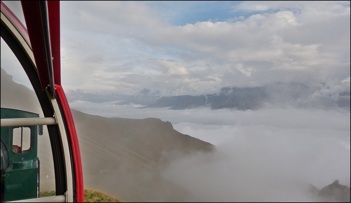 . Along the route with a BRB train between Oberstafel and Rothorn Kulm on September 29th, 2013.