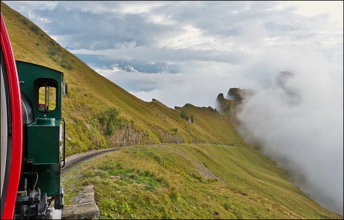 . Along the route with a BRB steam train between Oberstafel and Rothorn Kulm on September 29th, 2013.