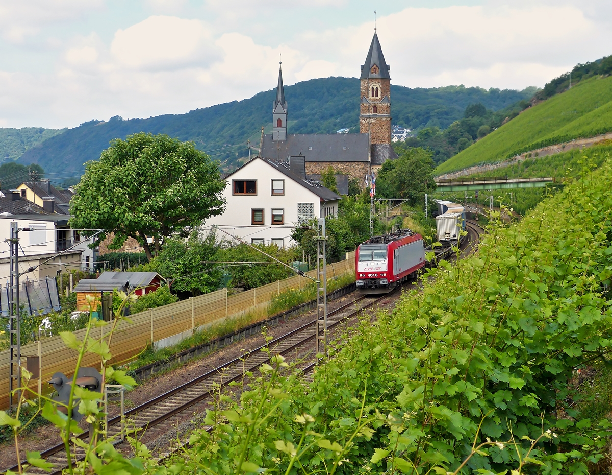 . CFL 4016 is hauling a freight train through Hatzenport on June 21st, 2014.