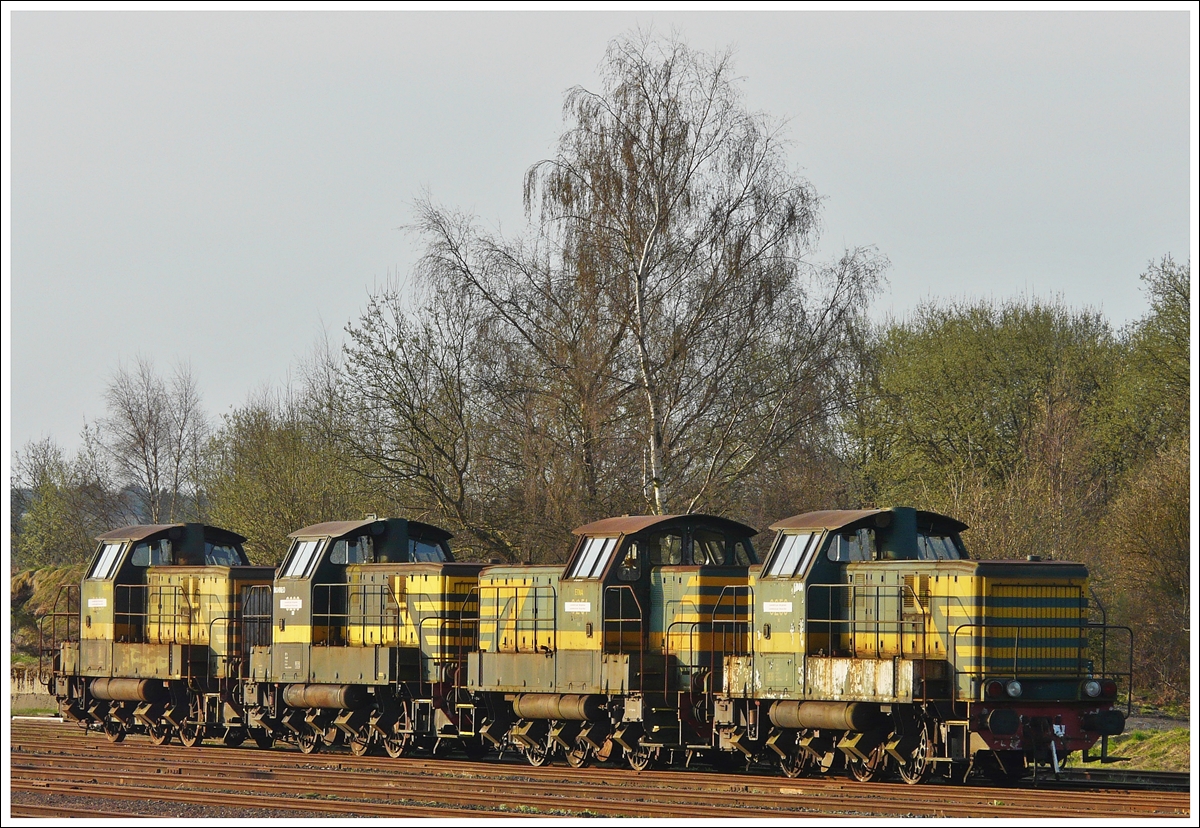 . Four Srie 82 engines photographed in Gouvy on April 10th, 2009.