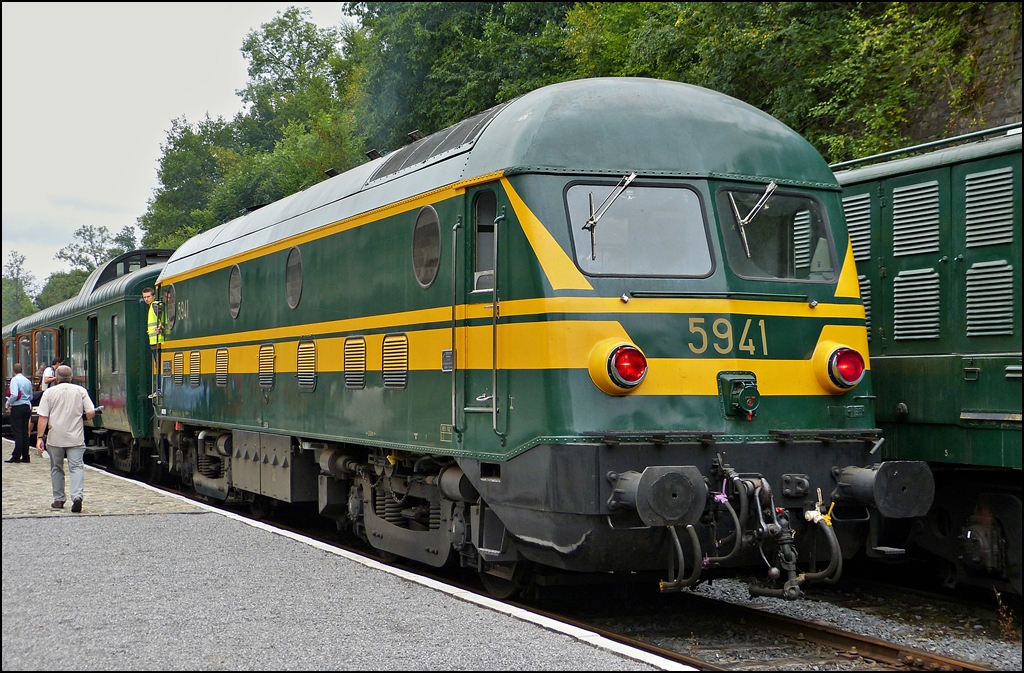 . HLD 5941 photographed in the station Dorinne-Durnal on the heritage railway track Le Chemin de Fer du Bocq on August 17th, 2013.